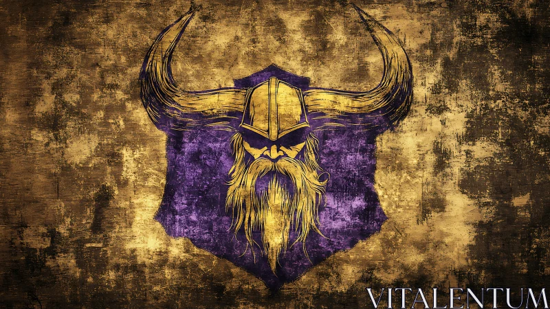 Textured Norse warlord emblem with grunge chromatic distress.