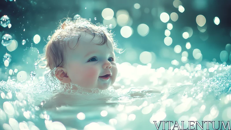 Joy in the Water: A Baby's Perfect Moment.