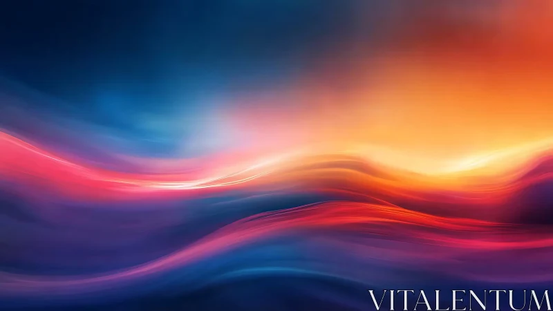 Vivid abstract horizon with flowing neon color waves.