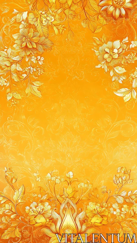 Golden Floral Mandala Bloom Radiates Warmth and Spiritual Harmony
