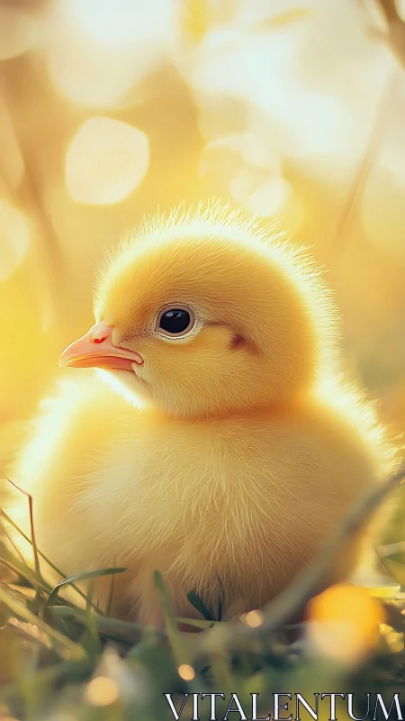Young domestic fowl rendered with soft yellow tones and diffused lighting