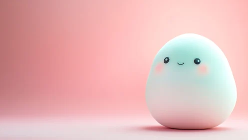 Soft pastel blob quietly practices the art of pure joy