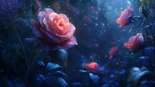 Luminescent Roses in Cosmic Darkness.