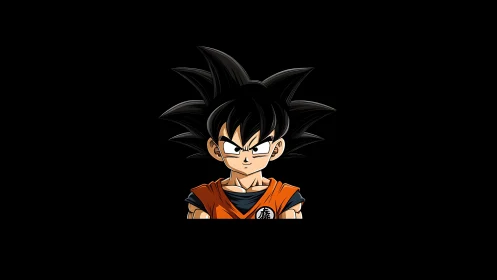 Spiky haired anime warrior stares down the void in style.