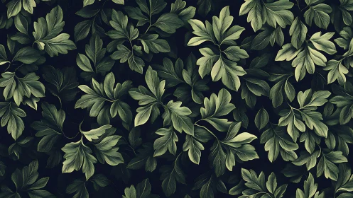 Botanical foliage tiling with high-frequency leaf repetition.