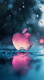 Rainlit pink tech emblem shimmering over liquid neon.