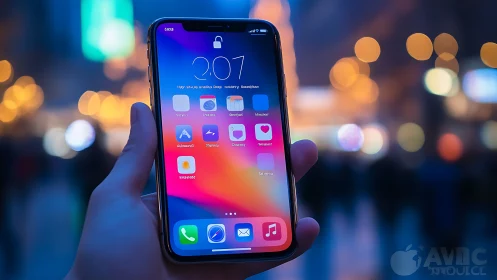 Premium Smartphone Display Rendering with Bokeh Ambient Lighting.