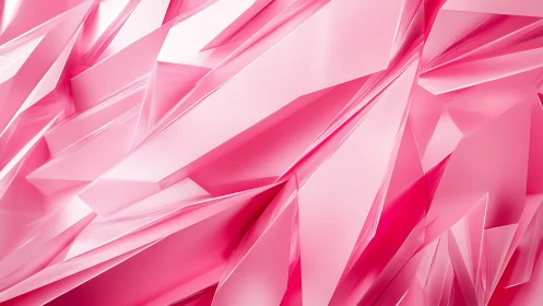 Abstract Pink Crystal Shards Digital Artwork with Geometric Shapes.