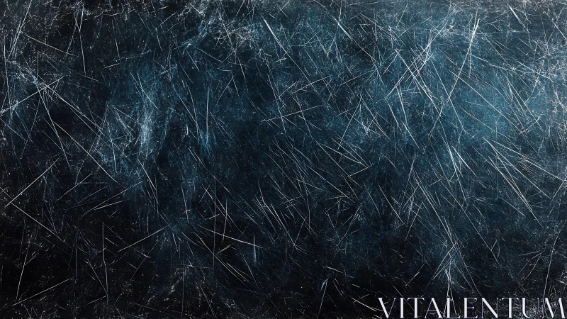 Scratched Dark Metal Texture with Blue Tones, Abstract Background.