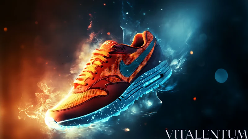 Electric glow sneaker dancing between fire and ice.