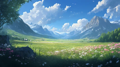 Wildflower valley hums softly between towering painted peaks