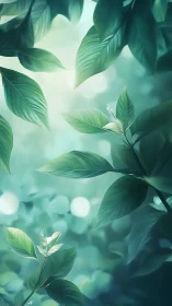 Soft morning light gently embraces lush green foliage