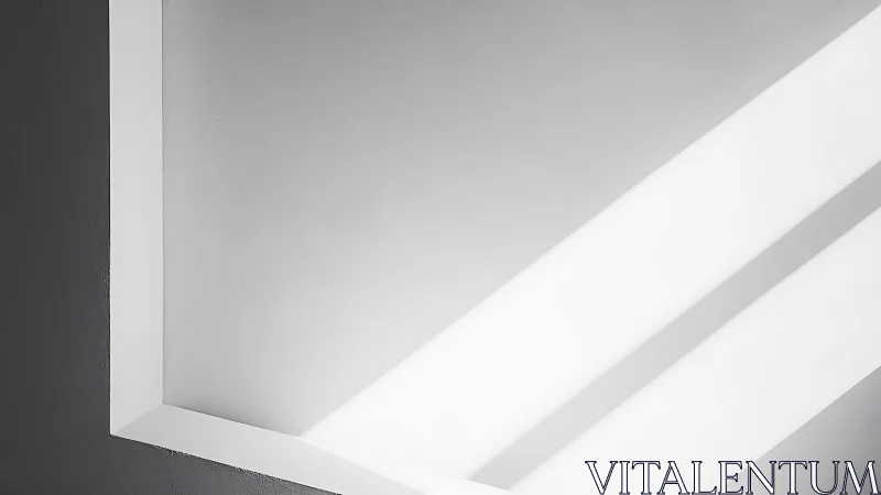 Minimalist corner wall with diagonal light beams study.