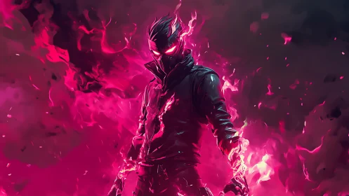 Neon inferno vigilante wrapped in ultraviolet rebellion.