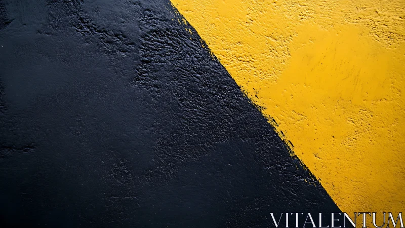 Diagonal textured boundary between matte black and yellow fields.