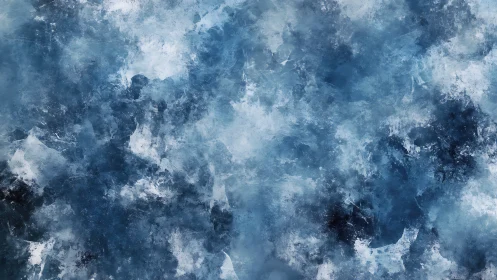 Textured blue abstract background with icy cloudlike forms.
