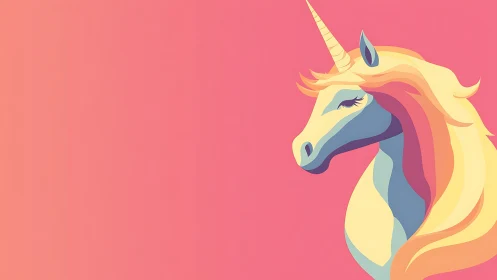 Minimal unicorn profile on bold pink gradient background.