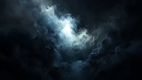 Luminous opening forms within dense dark digital clouds