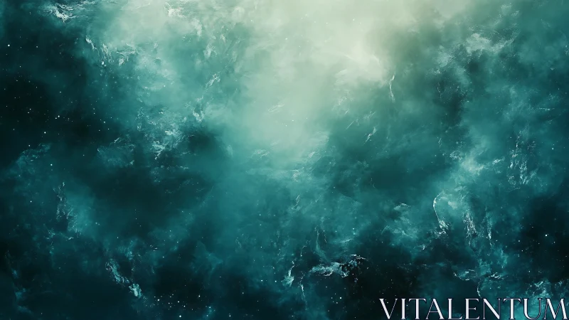 Nebula surf swirling beneath an unseen cosmic lighthouse.