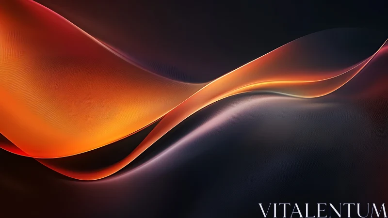 Luminescent orange waves glide across a dark horizon.