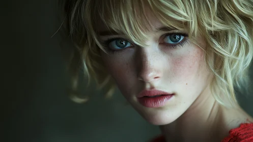Soft-lit close-up portrait captures piercing, emotive gaze