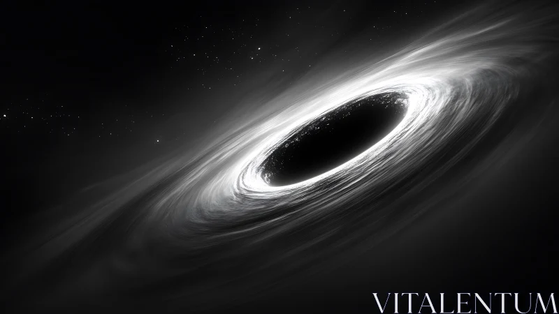 Monochrome visualization of rotating black hole accretion disc.