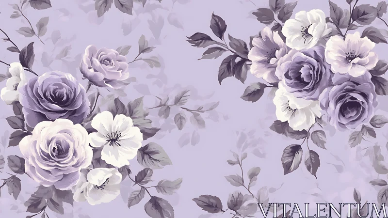 Violet Rose Garden on Lavender Backdrop.