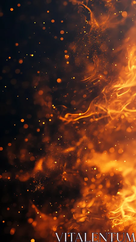 Brilliant Fire and Sparks Dance Through Darkness.