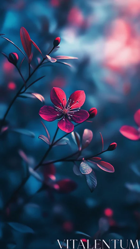 Midnight petals rehearse their glow beneath blurred starlight