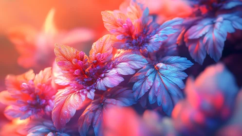 Clustered Flowers with Chromatic Gradient Lighting