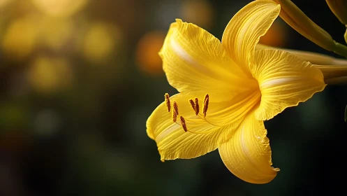 Golden Trumpet Blossom Unfurls Its Velvet Petals