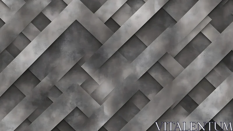 Layered metallic geometric panels with smoky texture pattern.