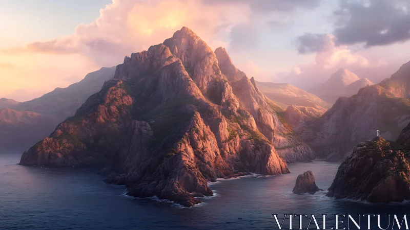 Majestic Peaks Crowned in Golden Hour Splendor.