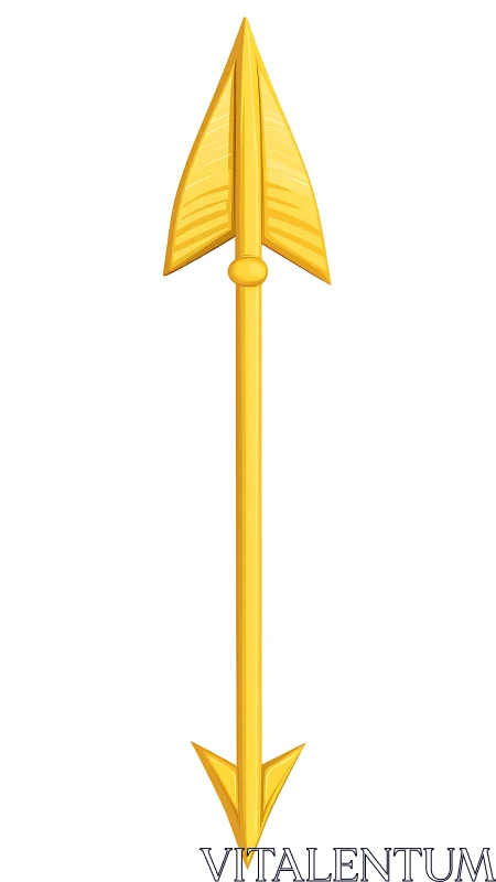 Golden double arrow pointing the way with bright charm.