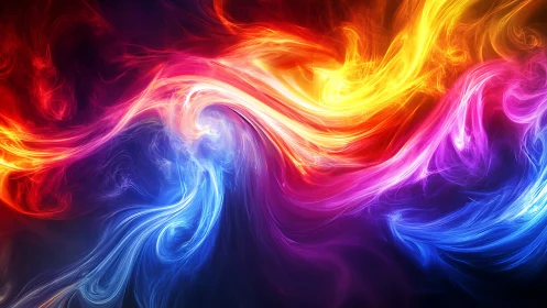 Neon Liquid Dreams: Swirling Energy Symphony.