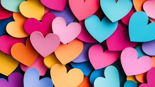 Chromatic Heart Cascade: Layered Love in Neon Bloom.