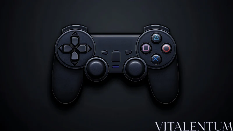 Modern Wireless Gaming Controller Against Dark Background