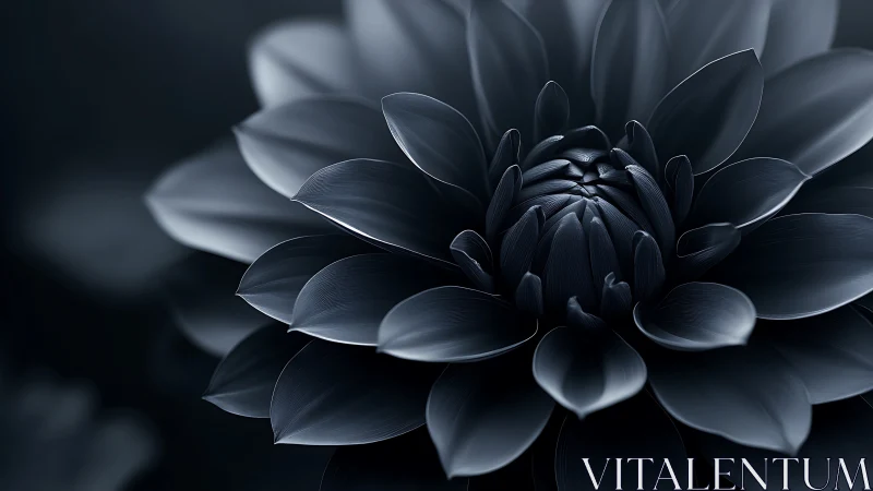 Monochromatic Lotus Bloom with Layered Petals and Central Details