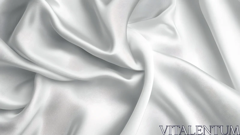 Flowing White Silk Fabric with Dynamic Folds and Luminous Texture