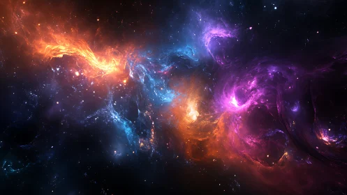 Multicolor nebular filaments form turbulent interstellar vortex field