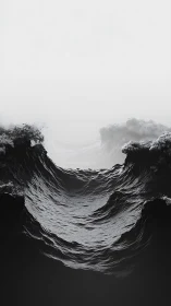 Storm-carved ocean corridor into a quiet, pale horizon.