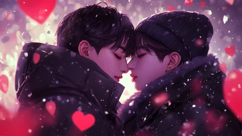 Two Souls Suspended in Luminescent Passion