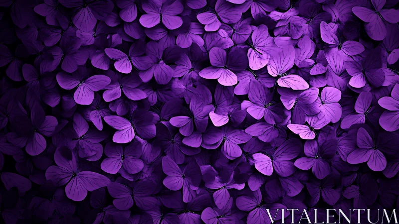 Purple butterfly cluster forms dense overlapping surface