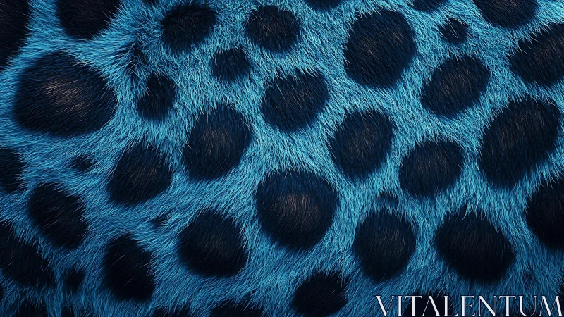 Vibrant Blue Leopard Print Animal Fur Texture, Modern Close-Up.