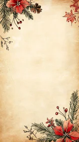 Vintage Christmas border frames warm festive stationery