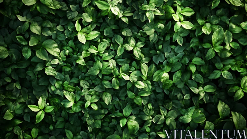 Lush green foliage wall with dense overlapping leaves.