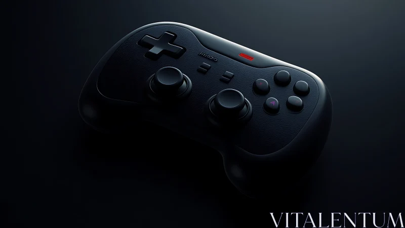 Black Video Game Controller on Dark Background. Professional Product.