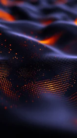 Neon orange data waves flow across a dark digital surface.