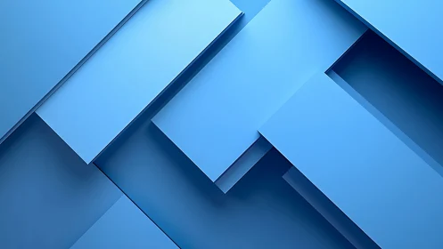 Blue geometric panels form layered minimal abstract background.