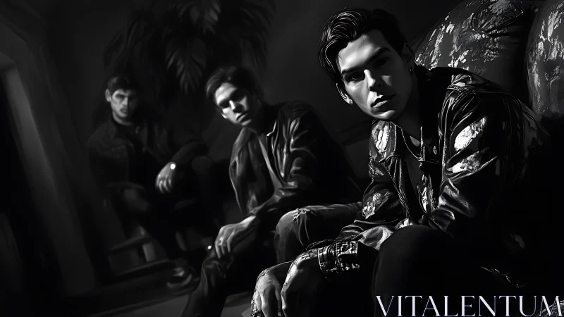 Midnight leather confessions in a shadow-drenched lounge.